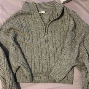 Garage: Gray Cable Knit Sweater